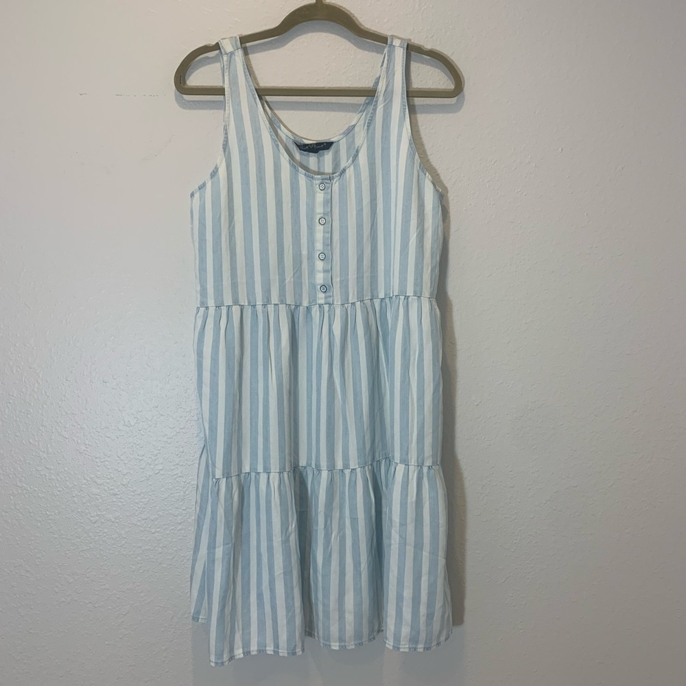 NWT Black Velvet Lightweight Striped Denim Dress